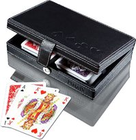 Karty Lux, Piatnik, 2 talie w pudełku z ekoskóry