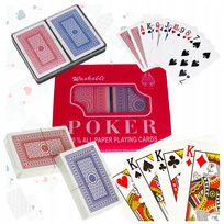 Karty Plastikowe Do Pokera Gry Zestaw 2 Talie Powlekane Poker Plastik