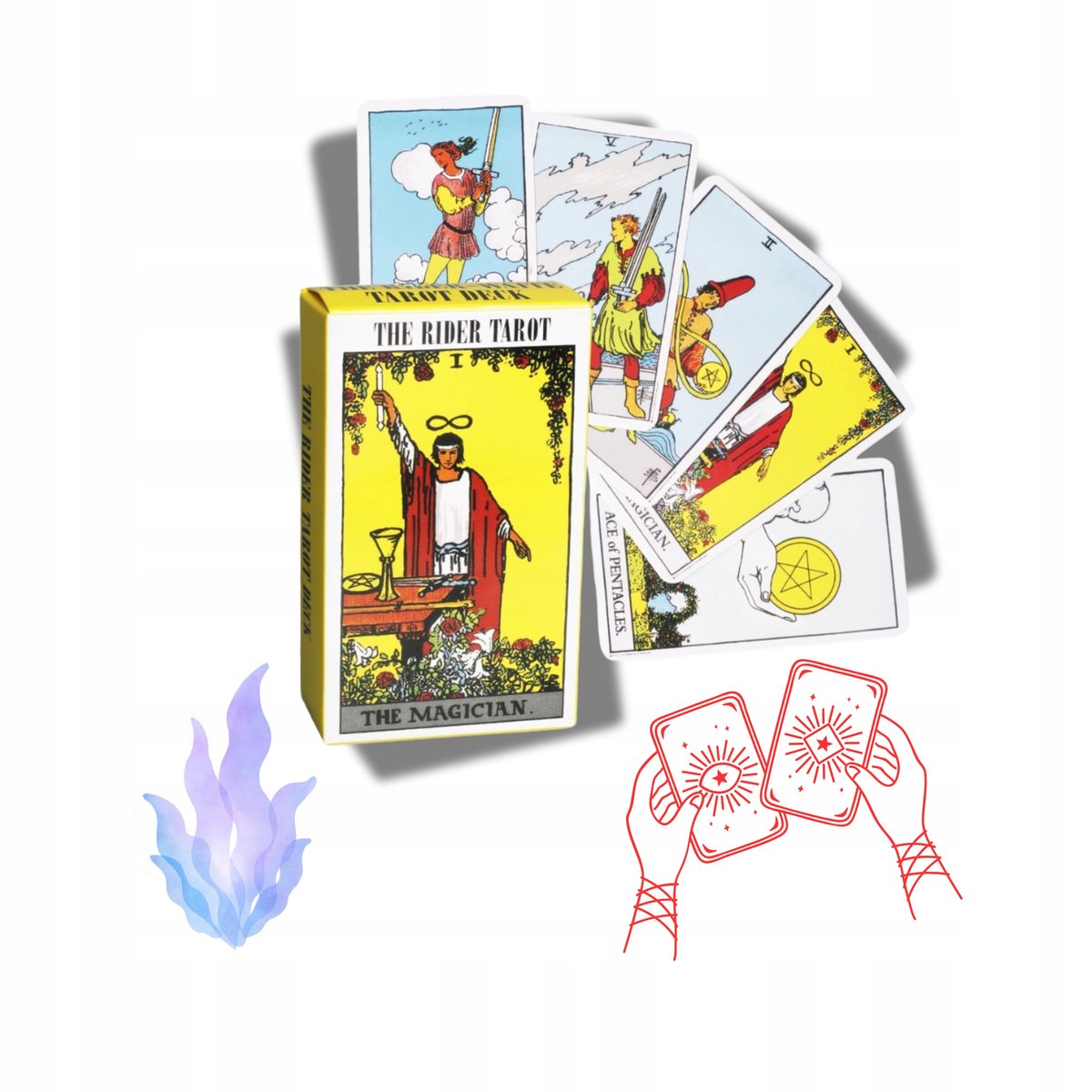 KARTY TAROTA ZESTAW KLASYCZNYCH KART 78 TAROT ARKANA WIELKIE MAŁE
