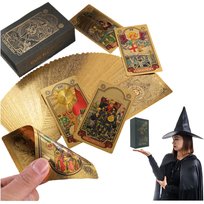 Karty Tarota złote do gry Gold Folia wodoodporne zestaw nowa wersja premium