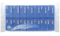 Kasetka na tabletki tygodniowa - 2 pory dnia, Apteczka ABC (niebieska) Apteczka ABC