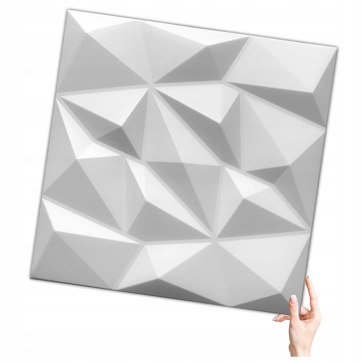 Deccart Deccart Biały Kaseton Ścienny Sufitowy 3D Panele Ścienne 50X50 0,25M2 Brylant