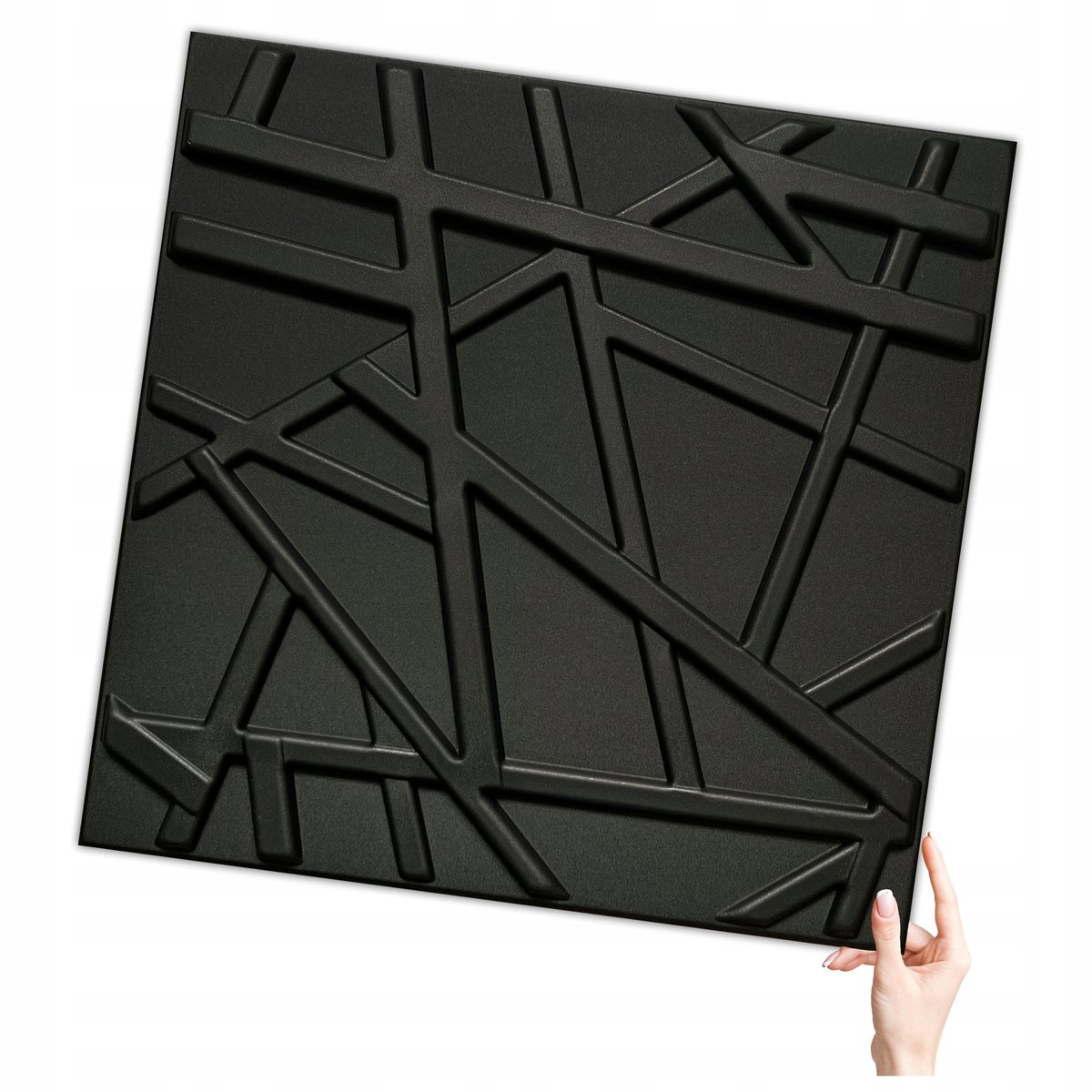 Deccart Deccart Czarny Kaseton Ścienny Sufitowy 3D Panele Ścienne 50X50 0,25M2 Line