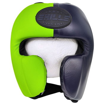 Kask bokserski SKILLS PRO (lime/dark blue) [Rozmiar: L] - Inna marka