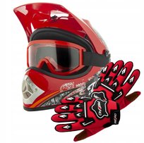 KASK CROSS DZIECIĘCY ENDURO QUAD XS+RĘKAWICE+GOGLE Inna marka