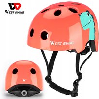 KASK DZIECIĘCY OCHRONNY WEST BIKING BMX CZERWONY NA ROWER I HULAJNOGĘ West Biking