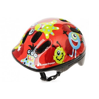 Kask dziecięcy rowerowy METEOR MV6-2 S 48-52cm MONSTERS/ czerwony w kolorowe postaci - Meteor