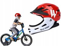 KASK DZIECIĘCY SZCZĘKOWY 2W1 OCHRONNY NA ROWER I HULAJNOGĘ ROZ. S 52-56cm Inna marka