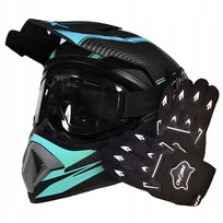 Kask Gogle Rękawiczki Cross Enduro Quad ATV Rower BMX Hulajnoga czarny M Inna marka