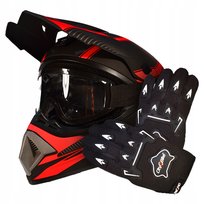 Kask Gogle Rękawiczki na Hulajnogę Cross Enduro Quad BMX MTB Czerwony XL Inna marka