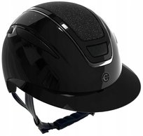 Kask jeździecki COVALLIERO Elite Polo szeroki daszek lakier czarny 56-58 Covalliero