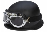 Kask MOTOCYKLOWY ORZESZEK hełm retro gogle