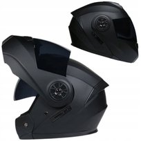 Kask Motocyklowy Szczękowy Czarny Wentylowany Podwójne Soczewki Rozmiar L Inna marka
