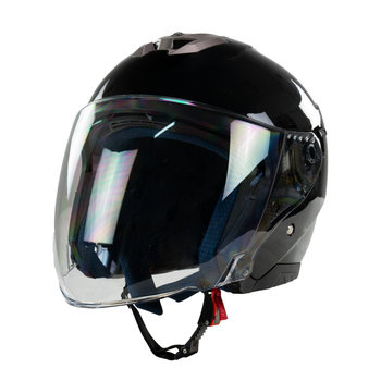 Kask na skuter motocyklowy otwarty BB586 z blendą M czarny połysk - Bili Bike