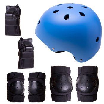 Kask + ochraniacze na rolki, deskorolkę, rower - niebiesko czarny, rozmiar M - Hedo