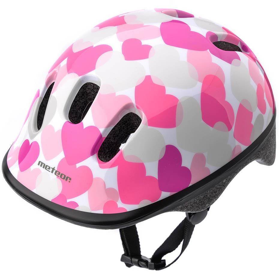 Фото - Шолом велосипедний Meteor Kask rowerowy  KS06 Hearts pink roz S 48-52cm 24819 