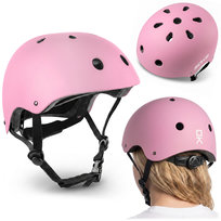 Kask sportowy rowerowy na hulajnogę rolki SOKE 54-58cm rozmiar M różowy