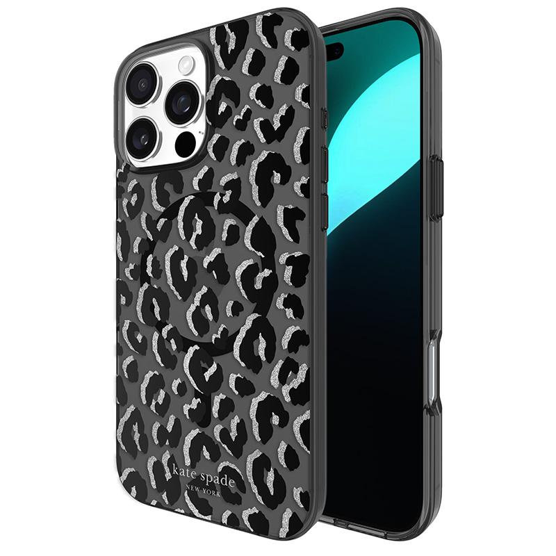 kate spade iPhone16ProMaxケース Black City Leopard MagSafe Kate Spade New York Protective MagSafe - Etui iPhone 16 Pro