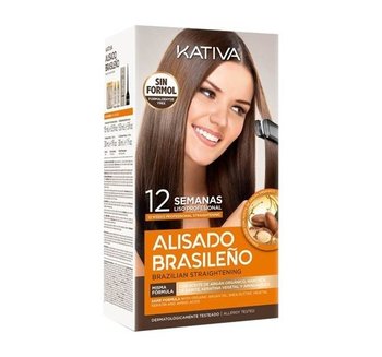 Kativa, Alisado Brasileno, zestaw kosmetyków do keratynowego prostowania włosów, 4 szt. - Kativa