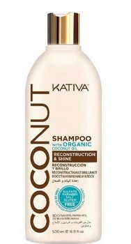 Kativia, kokosowy szampon do włosów odbudowujący i nadający połysku, 500 ml - Kativia