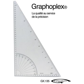 Kątownik/protractor 60° skala w stopniach boki proste - Graphoplex {kolor}