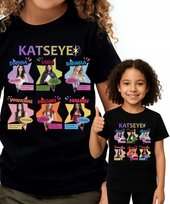 KATSEYE K-POP KOSZULKA T-SHIRT CZARNY PREMIUM 140 JHK