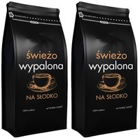 Kawa ziarnista 2kg 100% ARABICA ŚWIEŻO PALONA z palarni SŁODKA (2x1kg)