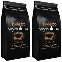 Kawa ziarnista 2kg ŚWIEŻO PALONA 100% Arabica smakowa CZEKOLADA (2x1kg)