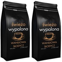 Kawa ziarnista 2kg ŚWIEŻO PALONA 100% Arabica WANILIOWA (2x1kg)