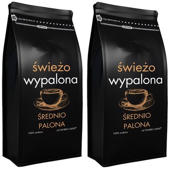 Kawa ziarnista 2kg ŚWIEŻO ŚREDNIO PALONA 100% Arabica (2x1kg) Do ekspresu - Yankee Caffee