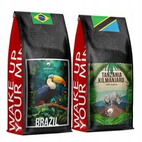 Kawa Ziarnista 2X1Kg Brazil+Tanzania 100%Arabica - Świeżo Palona-Blue Orca
