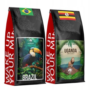 Kawa Ziarnista 2X1Kg Brazil+Uganda 100%Arabica - Świeżo Palona - Blue Orca - Blue Orca Coffee