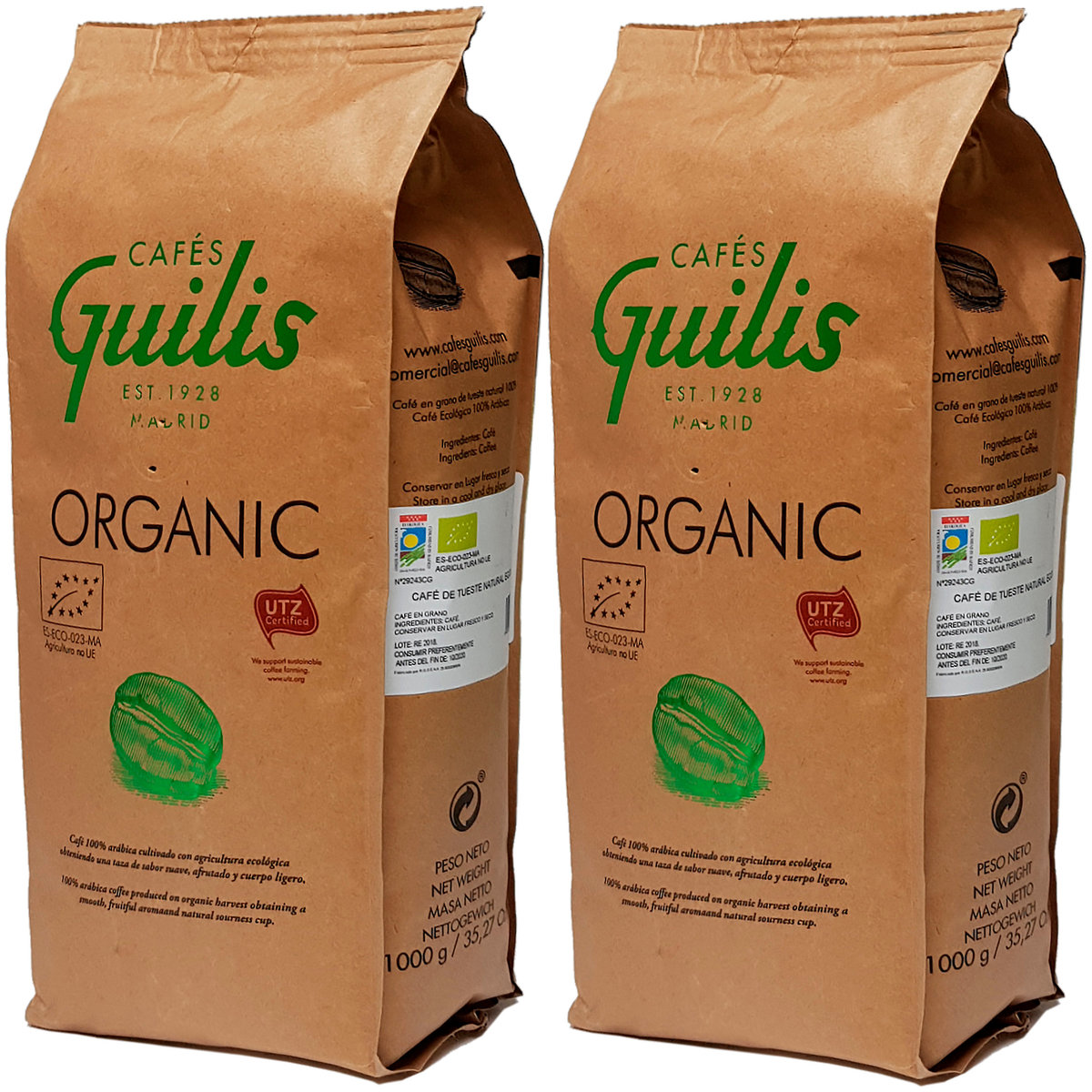 Guilis Tea Kawa ziarnista Cafes Guilis Organic 2x1kg - Cafes Guilis | Sklep EMPIK.COM