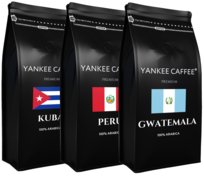 Kawa ziarnista Świeżo Palona Zestaw 3x1kg z różnych krajów Yankee Caffee (G,PE,KU)