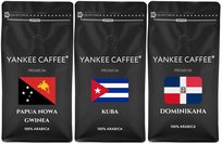 Kawa ziarnista Świeżo Palona Zestaw 3x1kg z różnych krajów Yankee Caffee (PNG,KU,D)