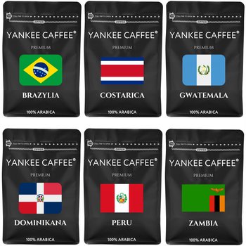 Kawa ziarnista Świeżo Palona Zestaw próbek 6x200g mix do degustacji prezent ZWb - Yankee Caffee