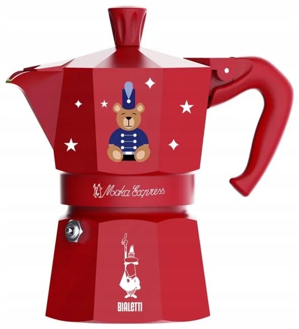 Bialetti Bialetti Kawiarka Moka Express 3Tz (150Ml) Joyful Christmas Czerwona