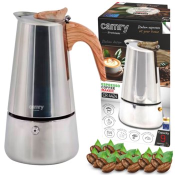 Kawiarka indukcyjna Camry 450ml, stal nierdzewna, mycie w zmywarce, termoizolowany uchwyt, producent Camry, SKU CR4424 - Camry
