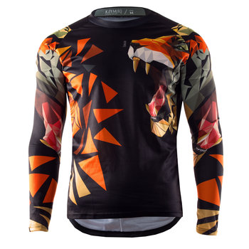 KAYMAQ DESIGN M79 męska luźna koszulka rowerowa MTB/enduro z długim rękawem, czarny 2XL - KAYMAQ