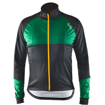 KAYMAQ JWS-002 męska zimowa ocieplana kurtka rowerowa Softshell, czarny-zielony 2XL - KAYMAQ