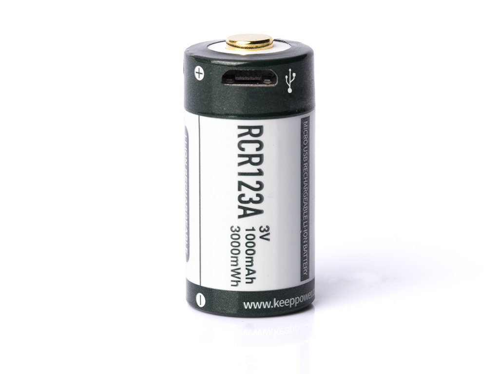 Фото - Акумулятор / батарейка Keeppower RCR123A 3V - 1000mAh z micro USB 