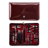 Kellermann 5851 MC N zestaw 16 narzędzi do manicure - bordowa eko-skóra - wysoka jakość stali Kellermann