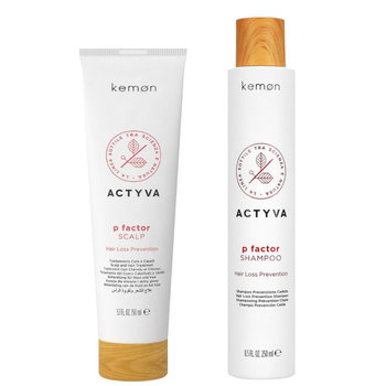 Kemon Actyva P Factor, Zestaw do włosów wypadających: kuracja 150ml + szampon 250ml - Kemon
