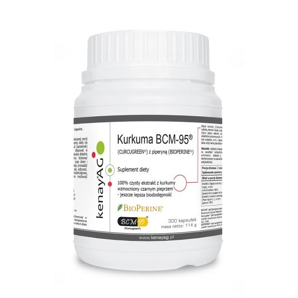 Zdjęcia - Witaminy i składniki mineralne Kenay Kurkuma BCM-95® (CURCUGREEN®) z piperyną (BIOPERINE®) (300 kapsułek)