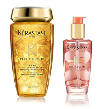 Kérastase Elixir Ultime, Zestaw do włosów farbowanych: kąpiel 250ml + olejek 100ml - Kerastase