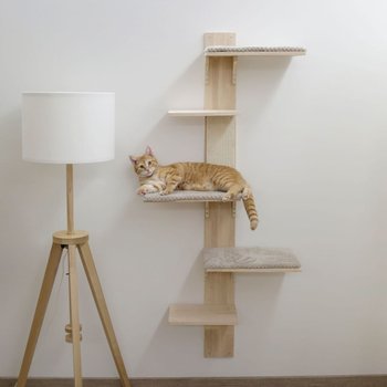 Kerbl Drapak dla kota Timber Wall, 150 cm, kolor naturalny i taupe - Kerbl