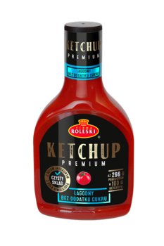 Ketchup Łagodny Premium bez dodatku cukru 425g - Roleski