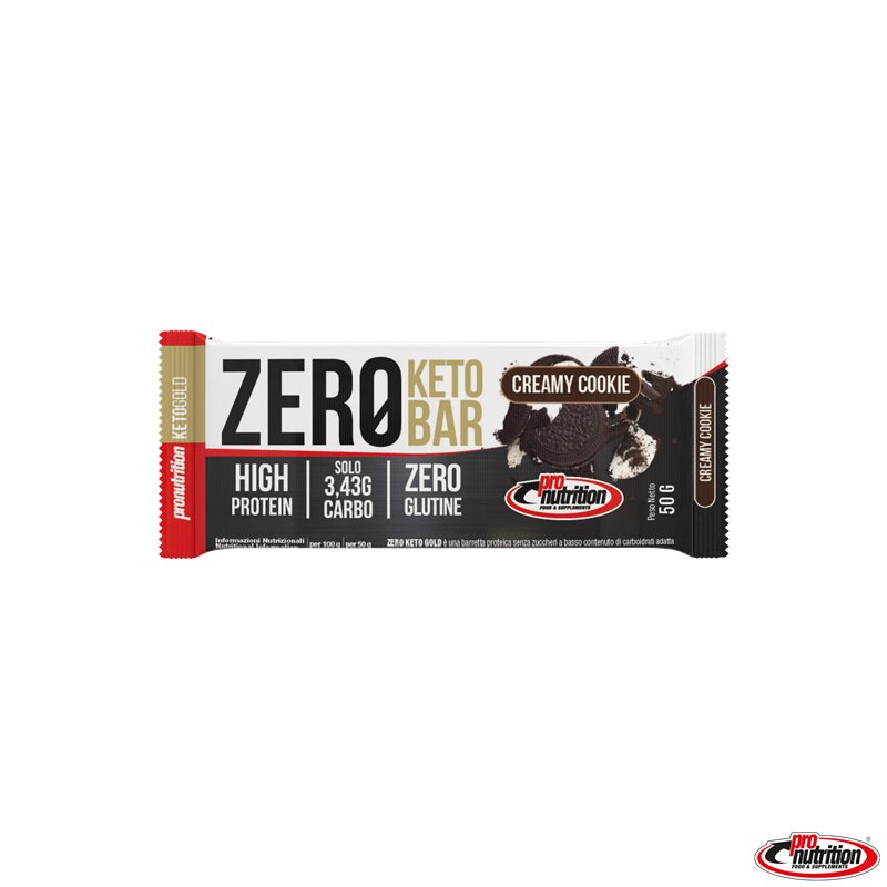 Keto Baton Zero Kremowe Ciasteczko 50g - Pronutrition