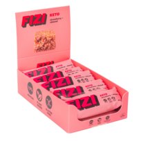 KETO Batonik proteinowy STRAWBERRY + ALMOND wegański bez glutenu, bez dodatku cukru 10szt / FIZI