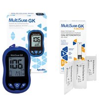 Ketometr Glukometr 2w1 Multisure GK pomiar glukozy ketonów + paski ketonowe DIATHER
